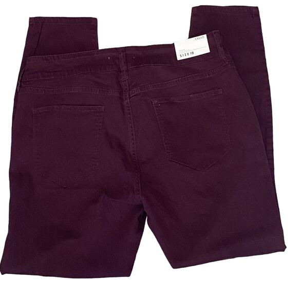 Cello  Madison Distressed High Rise Stretch Skinny Jeans Plum NEW Size 18 - Picture 2 of 8